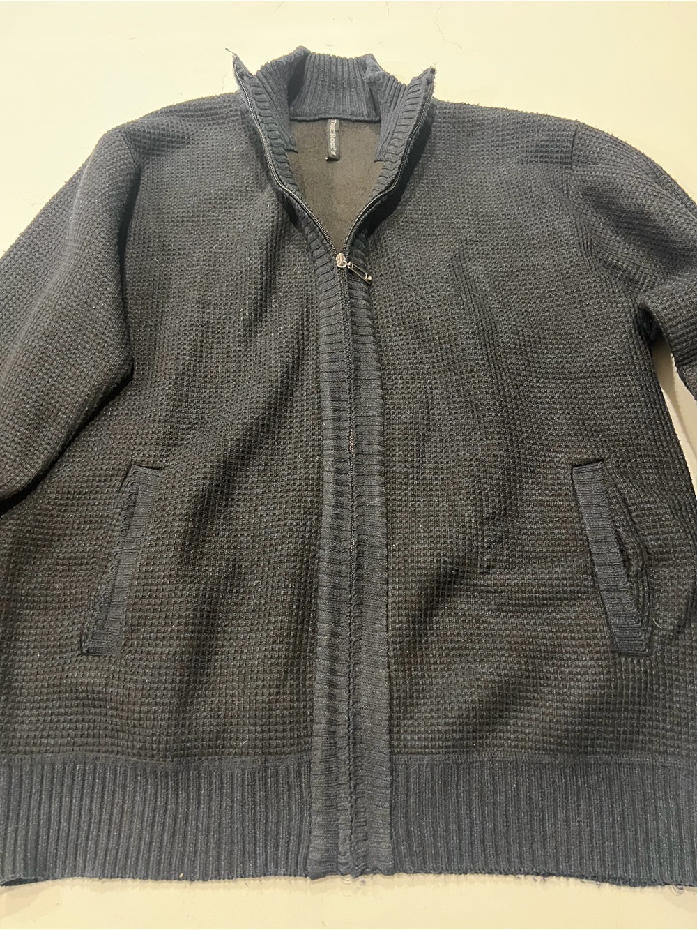 True Rock Men's Dark Navy Zip-Front Knit Sweater